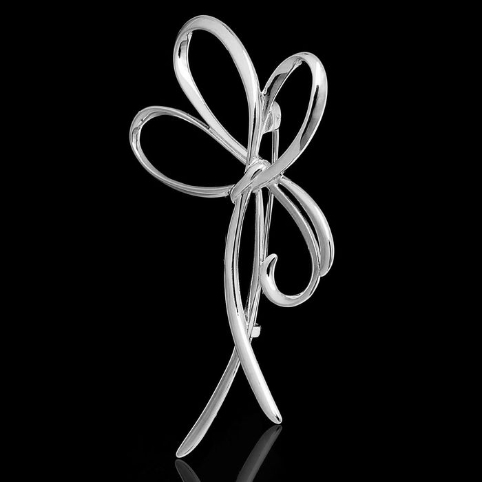 Брошь "Аяла", цвет серебро