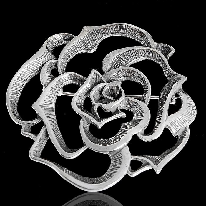 Брошь "Ле Буфе", цвет черненое серебро