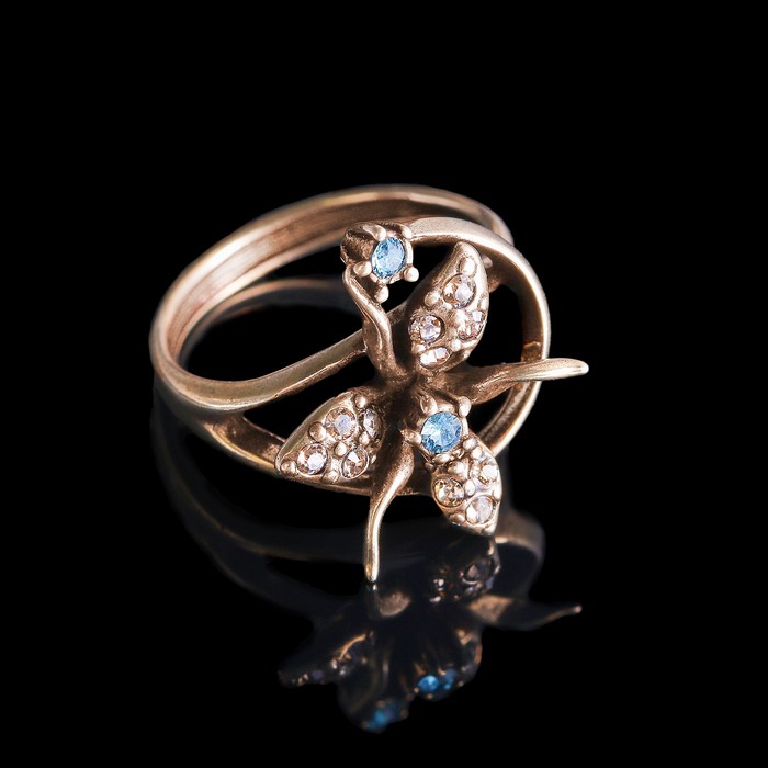 Кольцо "Гудалеара", размер 18, цветное в бронзе