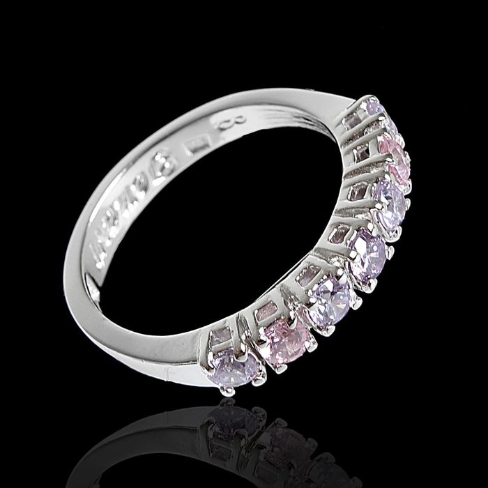 Кольцо "Вей", размер 19, цветное в серебре