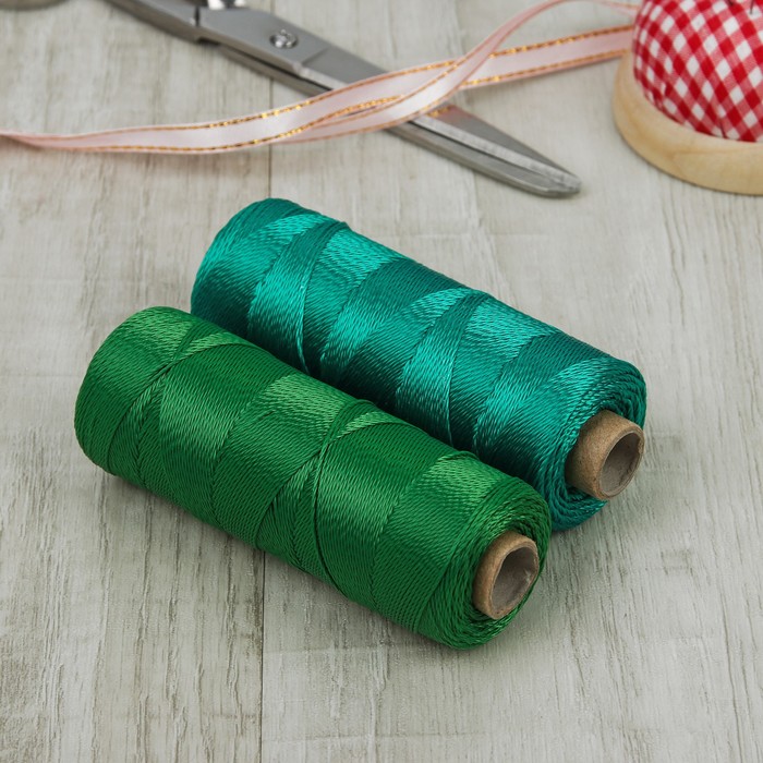 Нить для плетения кручёная, d=0,8мм, 200±1м, цвет зелёный