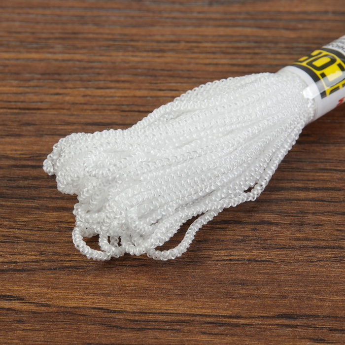 Шнур для плетения вязаный, d=2мм, 20±1м, цвет белый
