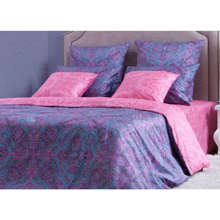 Постельное бельё "Турин фуксияа/1" дуэт, размер 220х240, 148х212-2шт., 70х70-2шт., 50х70-2шт., 130 г/м2