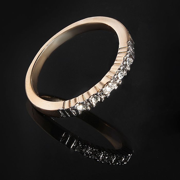 Кольцо "Дорожка", размер 21, цвет белый в золоте