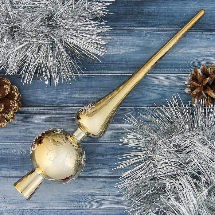 Верхушка на ёлку "Узорная снежинка" золотая