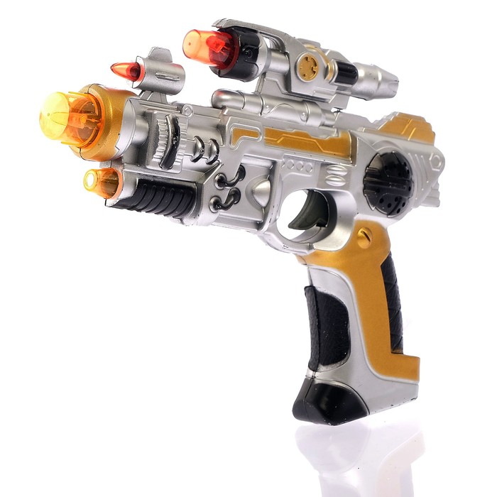 Пистолет "Бластер", свет и звук, работает от батареек