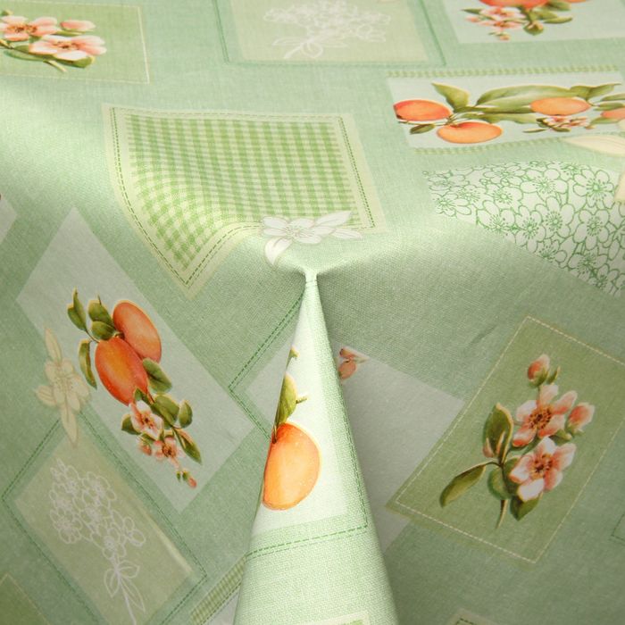 Клеенка столовая на нетканой основе "Яблоки", рулон 20 м