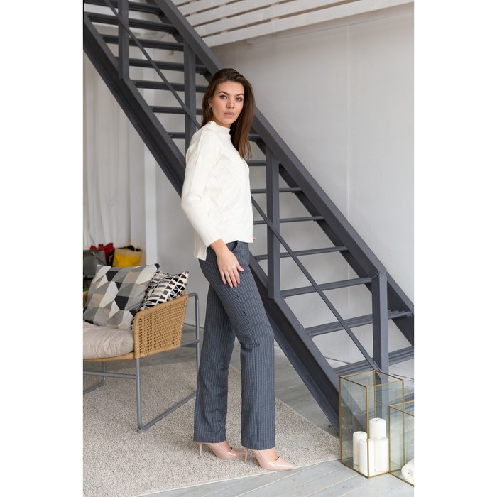 Брюки женские, размер 54, рост 170 см, цвет сине-серая клетка (арт. B4464-0850 С+)