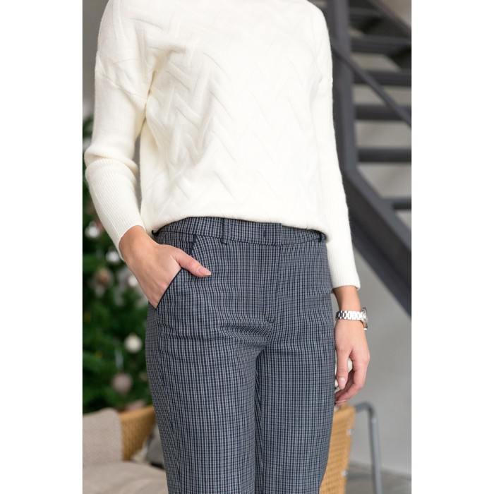 Брюки женские, размер 54, рост 170 см, цвет сине-серая клетка (арт. B4464-0850 С+)