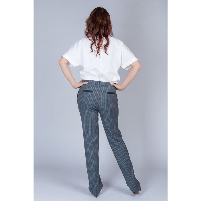 Брюки женские, размер 54, рост 170 см, цвет сине-серая клетка (арт. B4464-0850 С+)