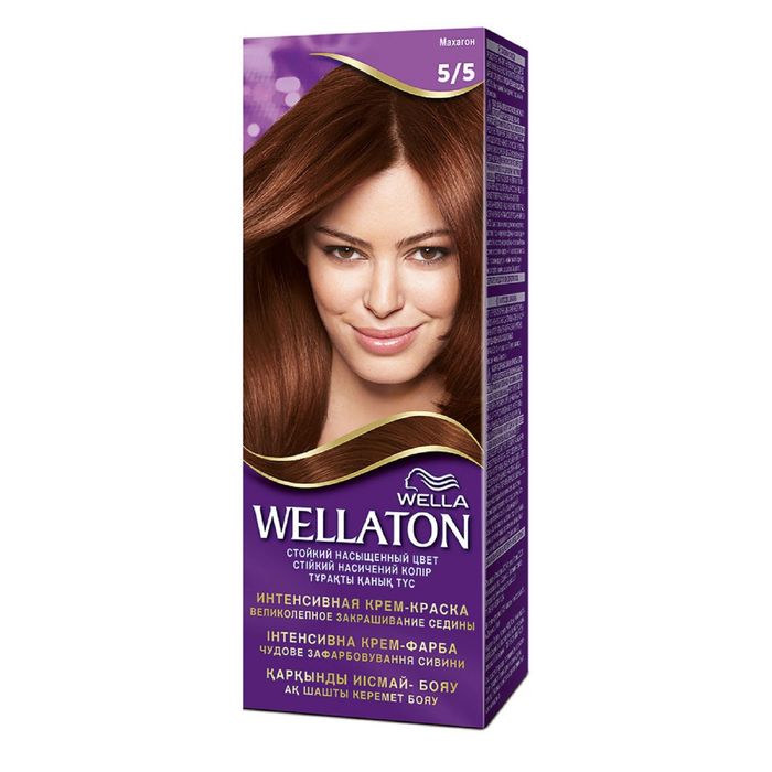 Крем-краска Wellaton "Махагон 5/5", 60 мл