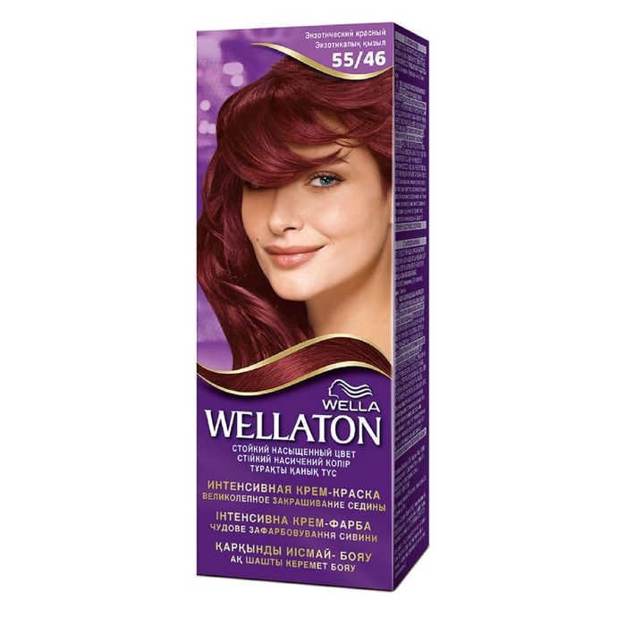 Крем-краска Wellaton "Экзотический красный 55/46", 60 мл