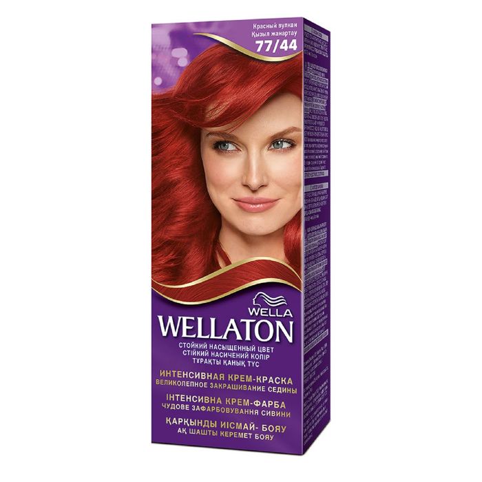 Крем-краска Wellaton "Красный вулкан 77/44", 60 мл