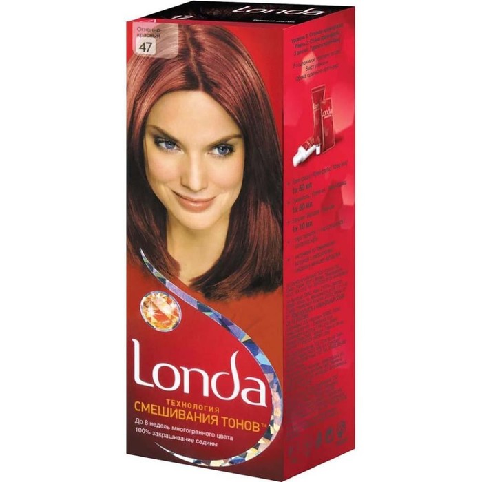 Крем-краска для волос Londa "Огненно-красный: 47", 60 мл