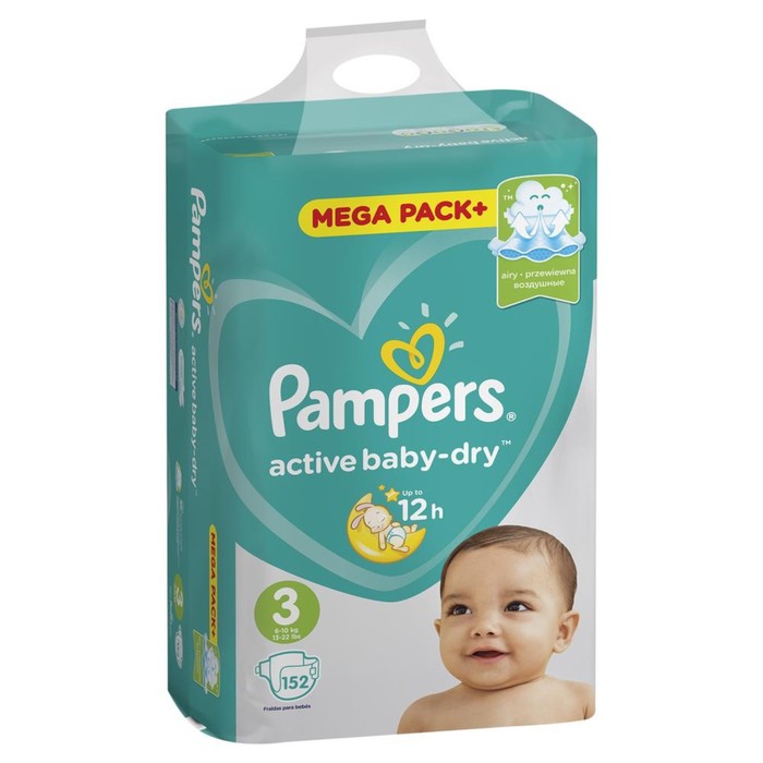 Подгузники Pampers Active Baby Midi 5–9 кг, 152 шт