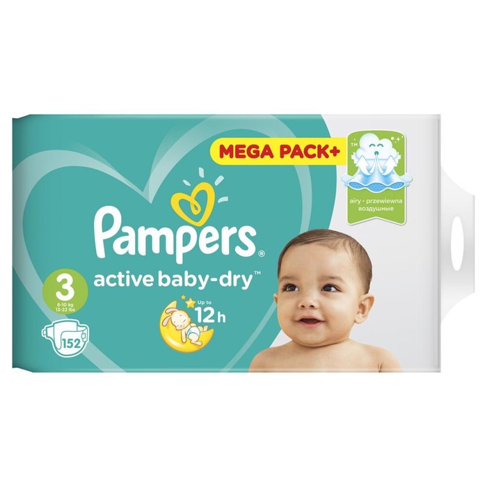 Подгузники Pampers Active Baby Midi 5–9 кг, 152 шт