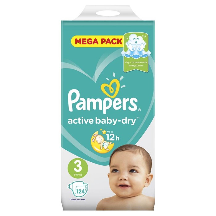 фото Подгузники pampers active baby (6-10 кг), 124 шт