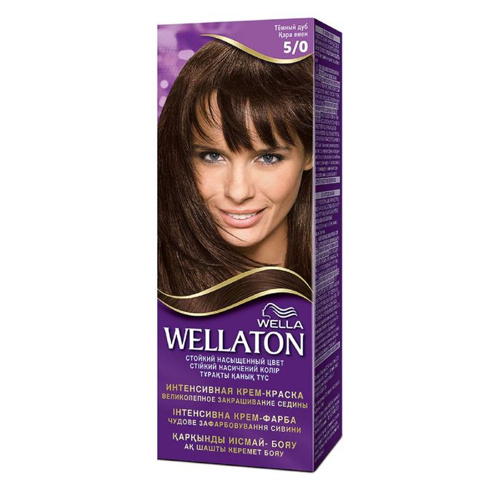 Крем-краска Wellaton "Тёмный дуб 5/0", 60 мл