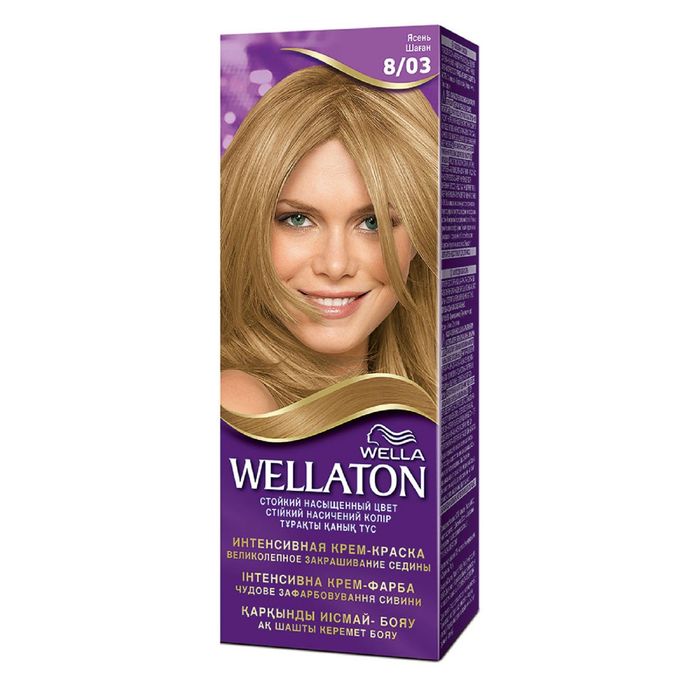 Крем-краска Wellaton "Ясень 8/03", 60 мл