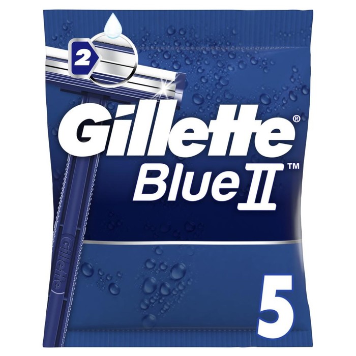 бритвенные станки одноразовые gillette 2 5 шт Бритвенные станки одноразовые Gillette Blue II, 5 шт
