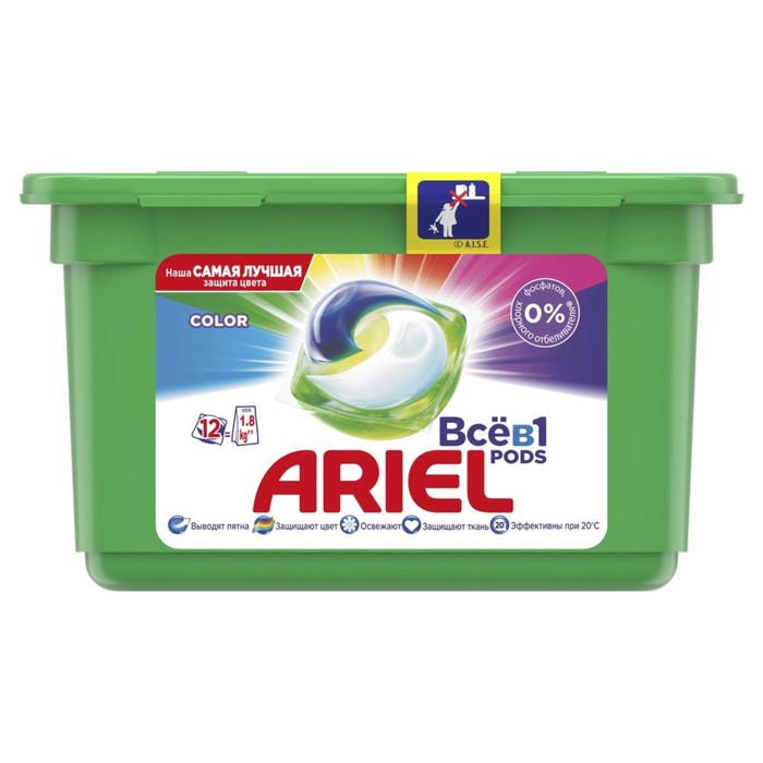 фото Капсулы для стирки ariel liquid capsules color & style, 12 х 27 г