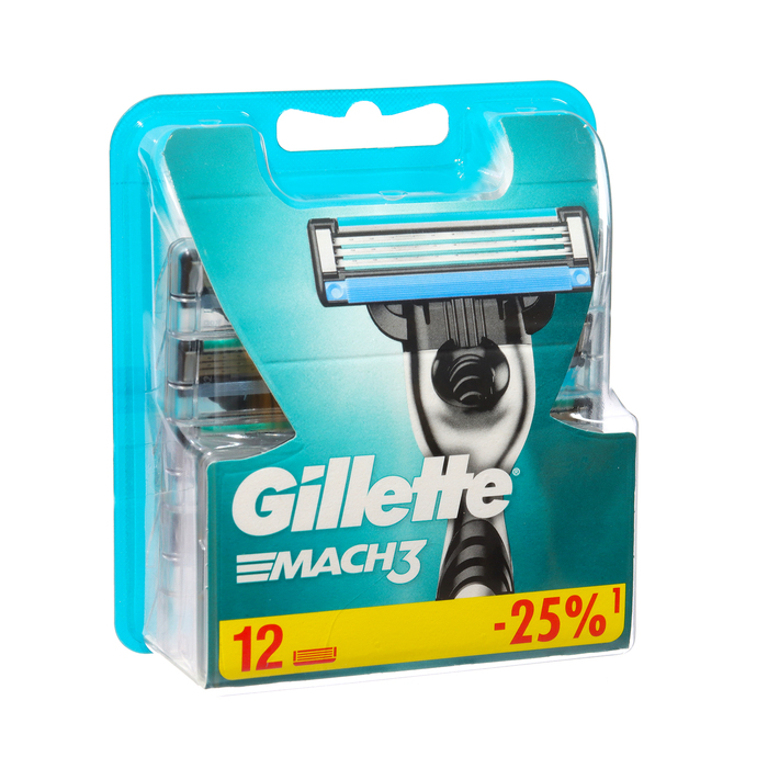 цена Сменные кассеты Gillette Mach 3, 12 шт