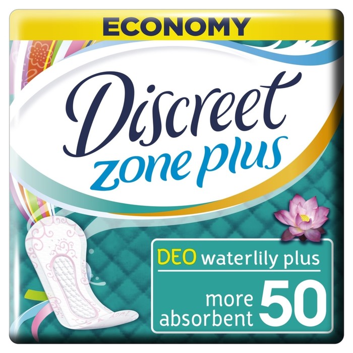 Ежедневные прокладки Discreet Plus Deo "Водяная лилия", 50 шт