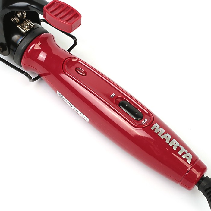 Плойка Marta MT-1459, 22 Вт, d=13-25 мм, конусная, бургунди