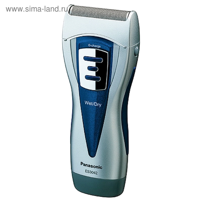 Электробритва Panasonic ES3042S520, сеточная, сухое/влажное бритьё, триммер, серо-синяя