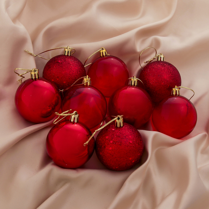 Новогодние шары "Красное ассорти" (набор 24 шт.)