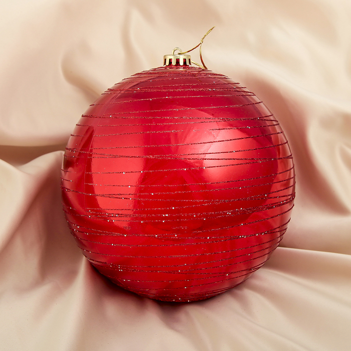 Новогодний шар "Полосы", красный