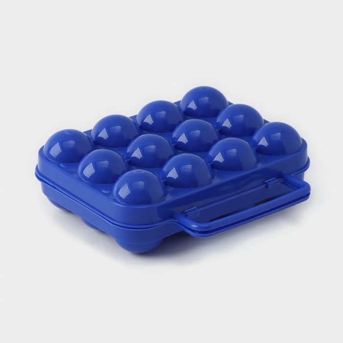 Контейнер для хранения яиц с ручкой, 20×7 см, 12 ячеек, цвет МИКС доляна лоток для хранения яиц 10 ячеек 31×17 5×7 5 см цвет микс
