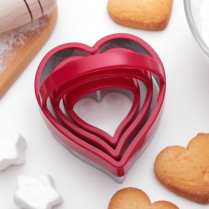 Набор форм для вырезания печенья 10х8 см, 3 шт, цвета МИКС