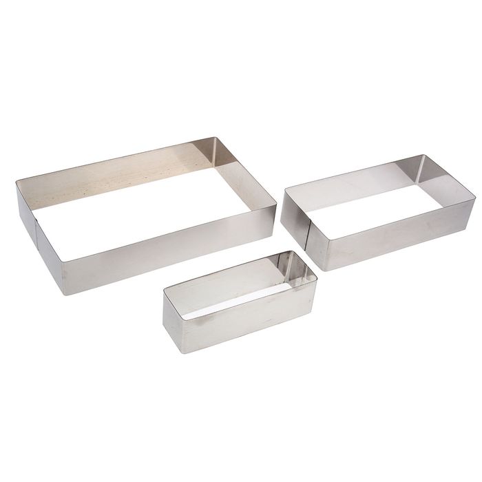 Набор форм для выпечки 25х15х4,5 см "Прямоугольник", 3 шт