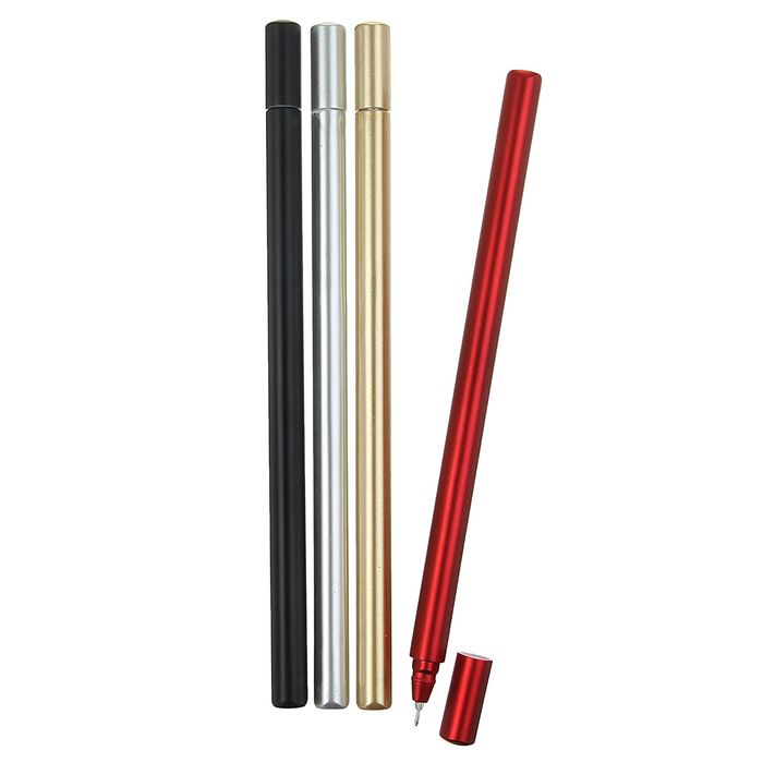 Ручка гелевая 0,5мм синяя корпус металлик МИКС игольчатый пишущий узел NEW КР-939