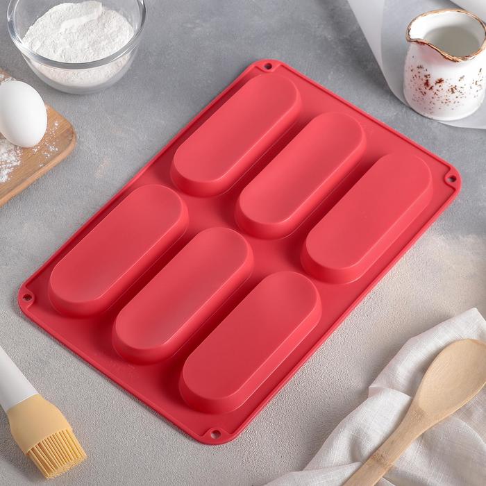 Форма для выпечки "Эклер", 6 ячеек (ячейка 14х5 см)