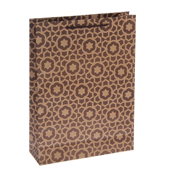 Пакет крафт "Узор", 24 х 33 х 8 см