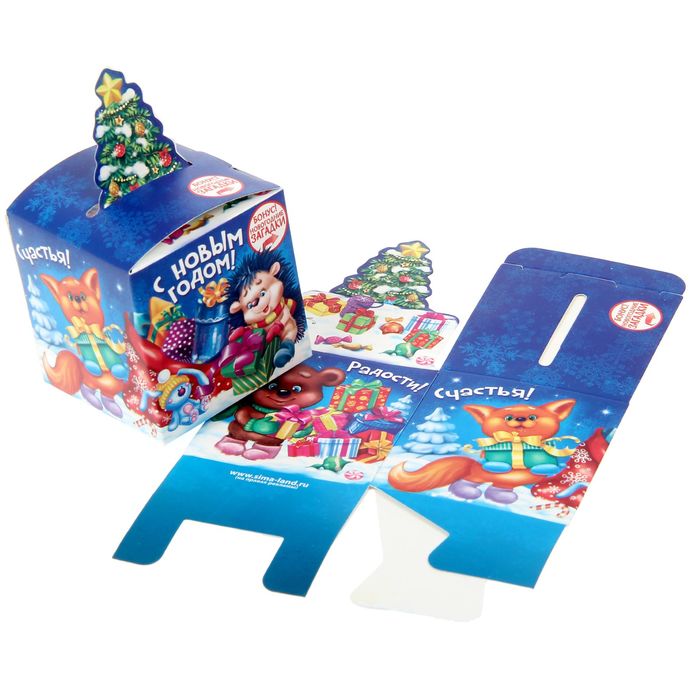 Коробка сборная фигурная"Новогодние загадки", 6 х 6 х6 см