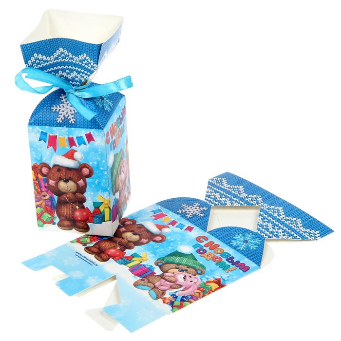 Коробка сборная фигурная"Новогодние подарки", 8,5х 4,5 х4,5 см