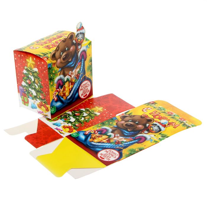 Коробка сборная фигурная"Новогодний сюрприз", 8 х 8 х6 см