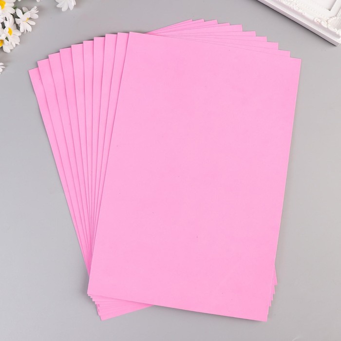 фото Фоамиран "бледно-розовый" набор 10 листов, формат а4, 1 мм арт узор