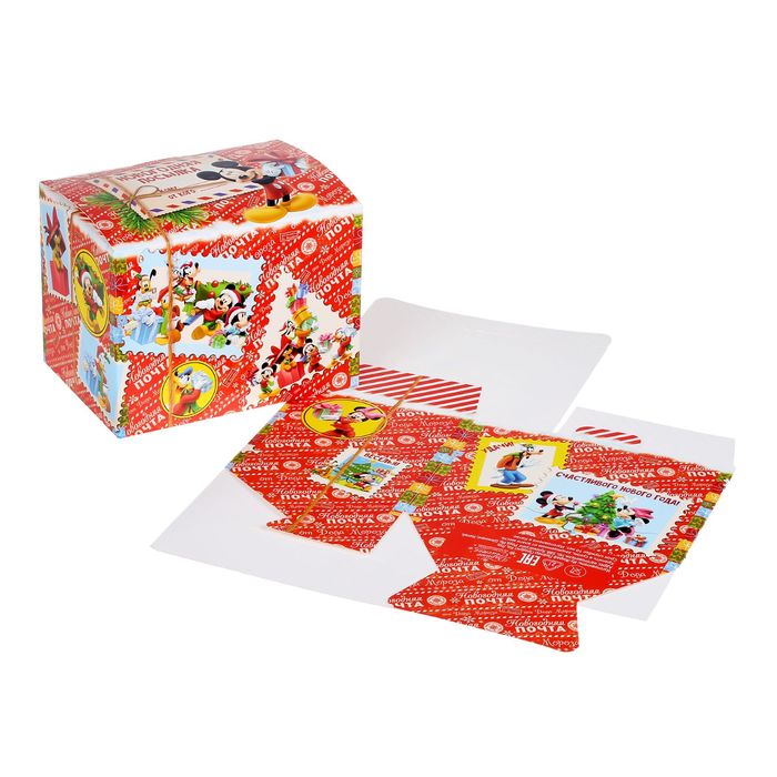 Коробка складная "Новогодняя посылка", Микки Маус и друзья, 20 х 15 х 14 см
