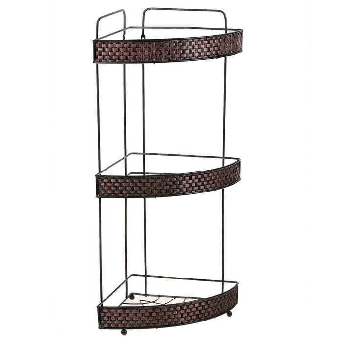 Полка 3х-ярусная угловая "Корзинка", "Плетенка", дизайн МИКС