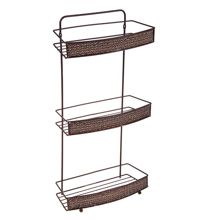 Полка 3-х ярусная "Плетенка", цвет коричневый