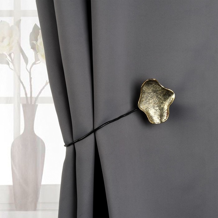 Подхват для штор на шнуре "Клякса", цвет чернёное золото