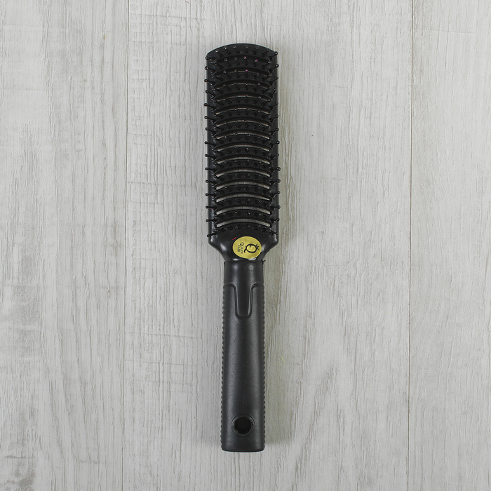 Расчёска массажная, прямоугольная, вентилируемая, цвет чёрный