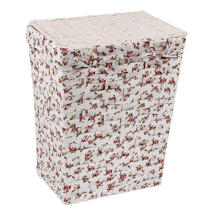 Корзина для белья плетеная "Цветочки"