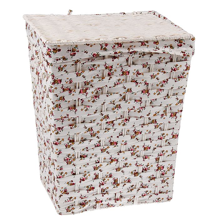 Корзина для белья плетеная "Цветочки"