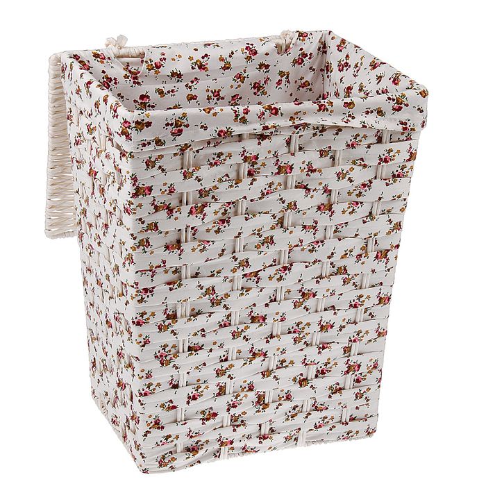 Корзина для белья плетеная "Цветочки"