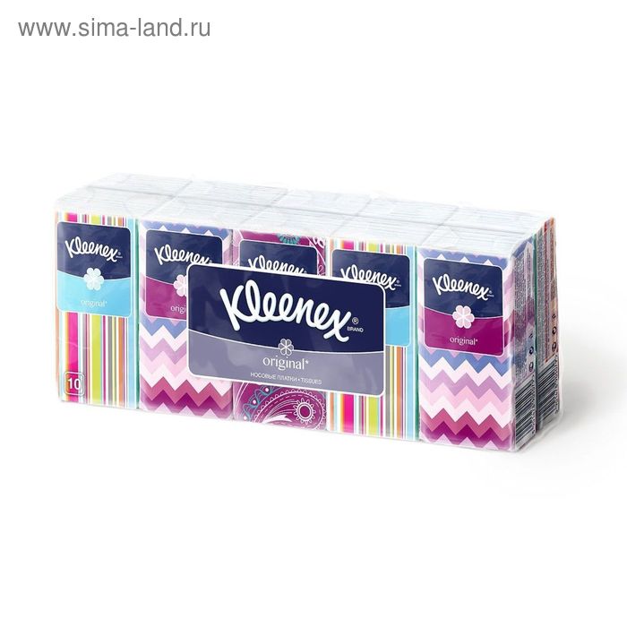 Платочки бумажные Kleenex Original, 10 упаковок по 10 шт.